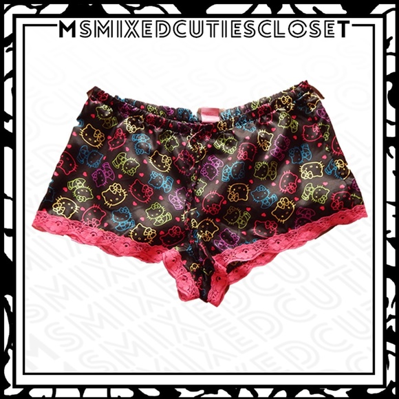 Hello Kitty Pants - SOLD- Hello Kitty shorts w/ Pink Lace